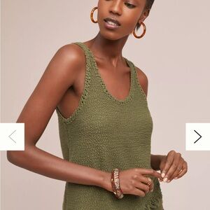 Anthropologie Olive Green Sleeveless Knit Tank Top